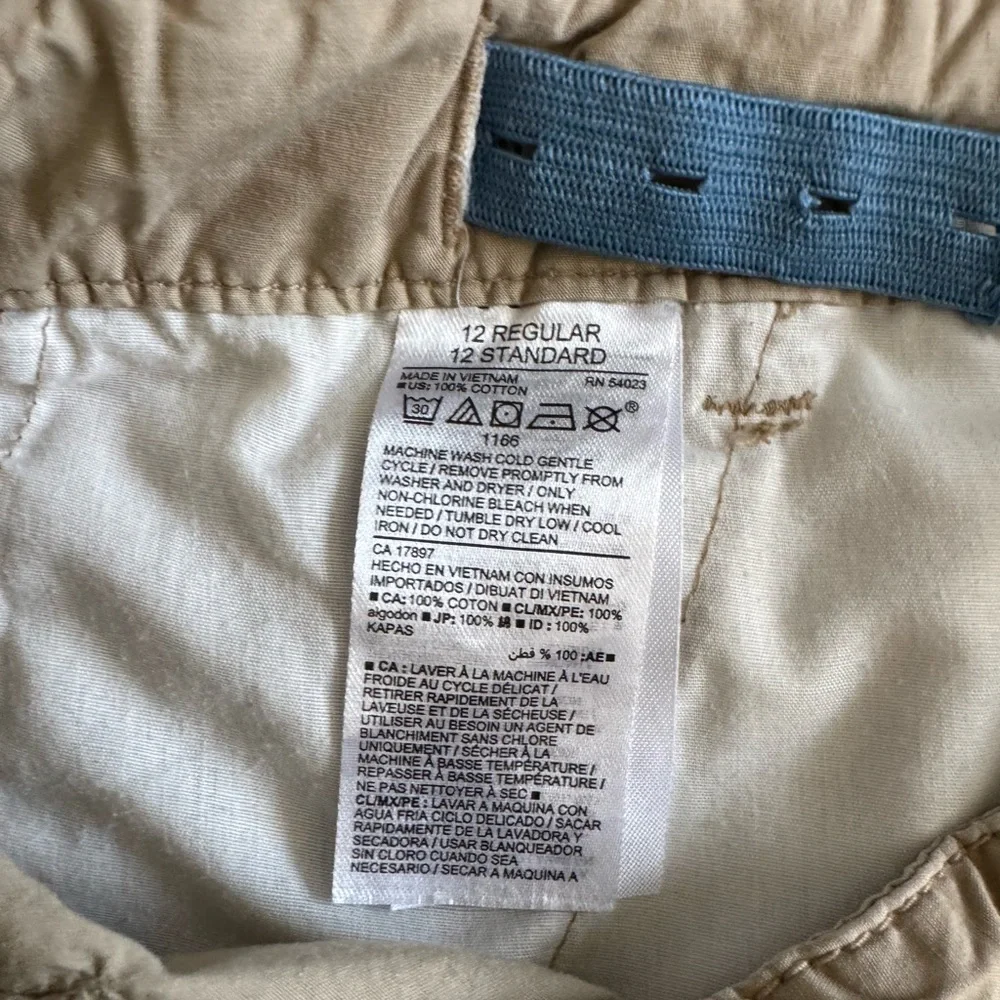 Old Navy Boys Khaki School Uniform Shorts Preppy Cotton Adjustable Waist Size 12